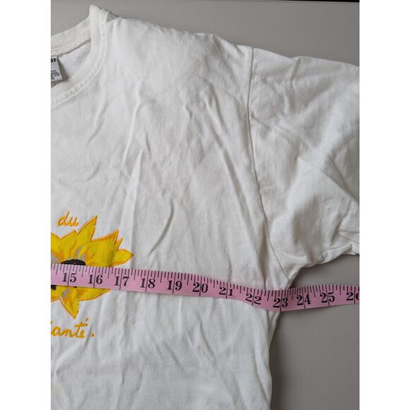 Vtg Gitano Sunflower T Shirt Womens Large Oversized Yellow Floral Bold Bright - Picture 6 of 8